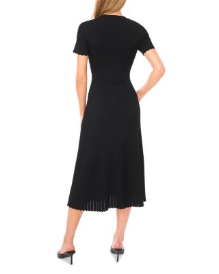 Short Sleeve Crew Neck Midi Dress