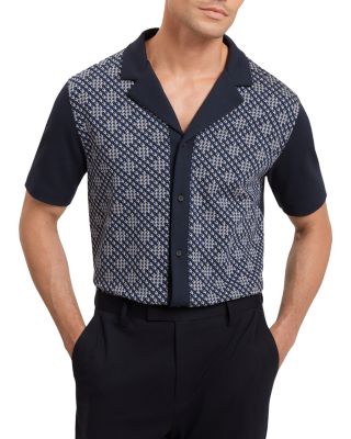 Danlibe Short Sleeve Argyle Button Through Jersey Shirt