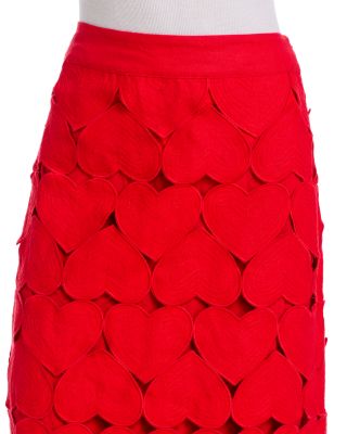 Hearts Linen Midi Skirt