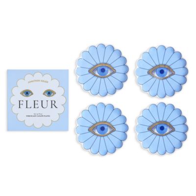 Fleur Canape Plates, Set of 4