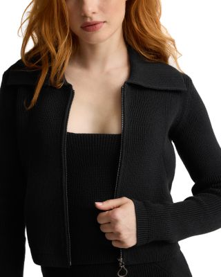 Rib Knit Zip Up Sweater