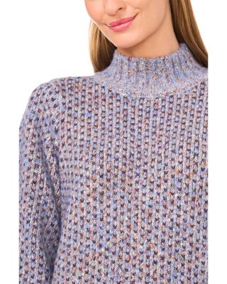 Multicolored Knit Mock Neck Sweater
