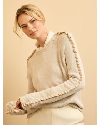 Ruffled Down Sweater