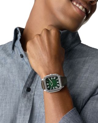 Crosby Three-Hand Brown Leather Watch, 42mm x 30mm