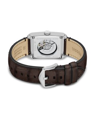 Carraway Automatic Brown Croc-Embossed Leather Watch, 30mm x 42mm