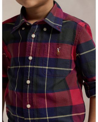 Boys' Plaid Cotton Oxford Shirt - Big Kid, Little Kid