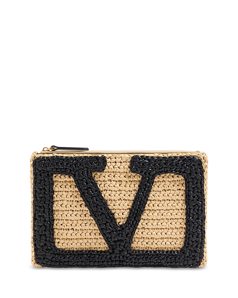 Valentino Garavani Viva Superstar Medium Raffia Pouch