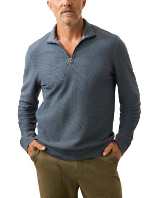 Textured Knit Quarter Zip Sweater