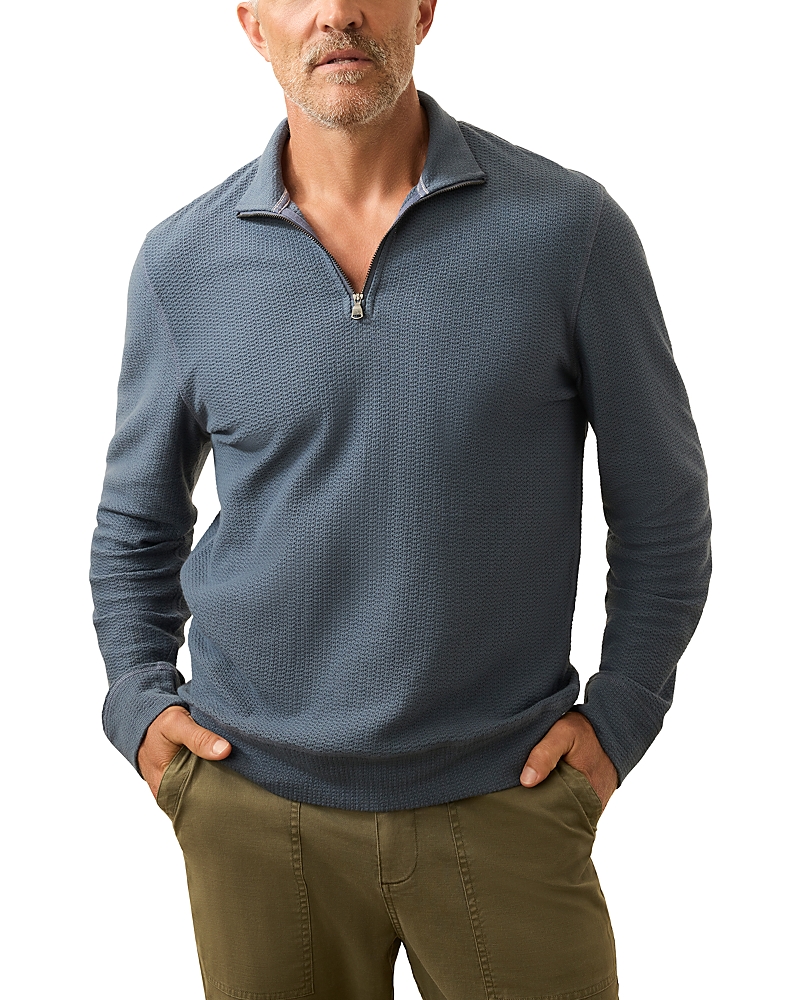 Faherty Textured Knit Quarter Zip Sweater