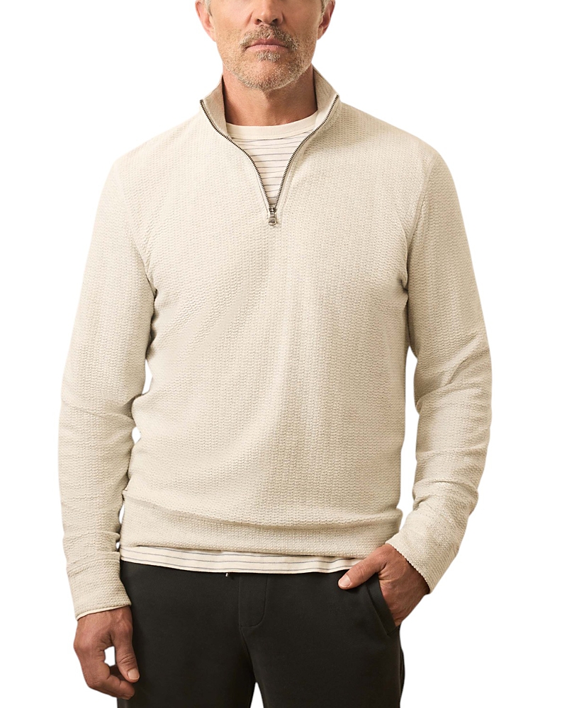 Faherty Textured Knit Quarter Zip Sweater