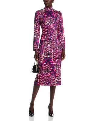 Mock Neck Midi Dress