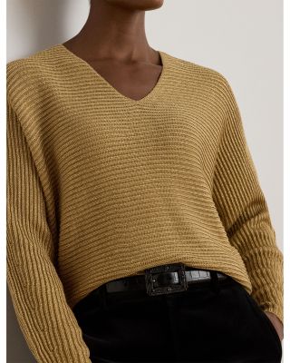 Metallic Rib Knit Dolman Sleeve Sweater