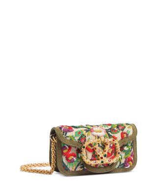 Locò Small VLogo Flower Beaded Convertible Shoulder Bag