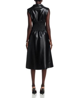 Faux Leather Zippered Dress