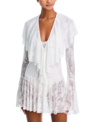 Ruffle Mini Swim Cover-Up Dress