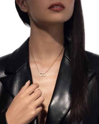 18K Gold So Move Diamond Oval Pendant Necklace, 17.71"