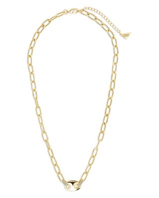 Bliss Pav&eacute; Link Pendant Necklace, 16"-18" 