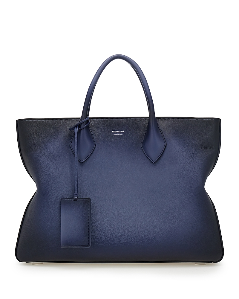 Ferragamo Star Deconstructed Tote Bag In Blue