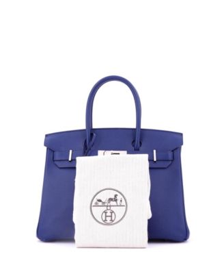  Birkin 30 Handbag Blue Epsom with Palladium Hardware