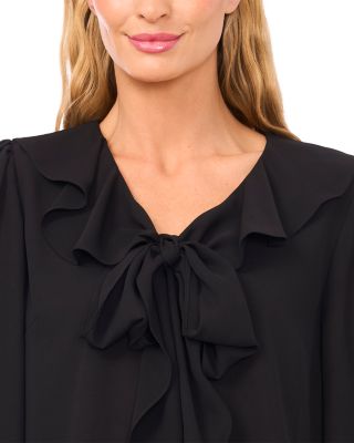 Ruffle Tie Neck Blouse