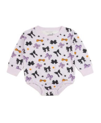 Sweet Wink Girls' Spooky Bows Halloween Long Sleeve Romper - Baby