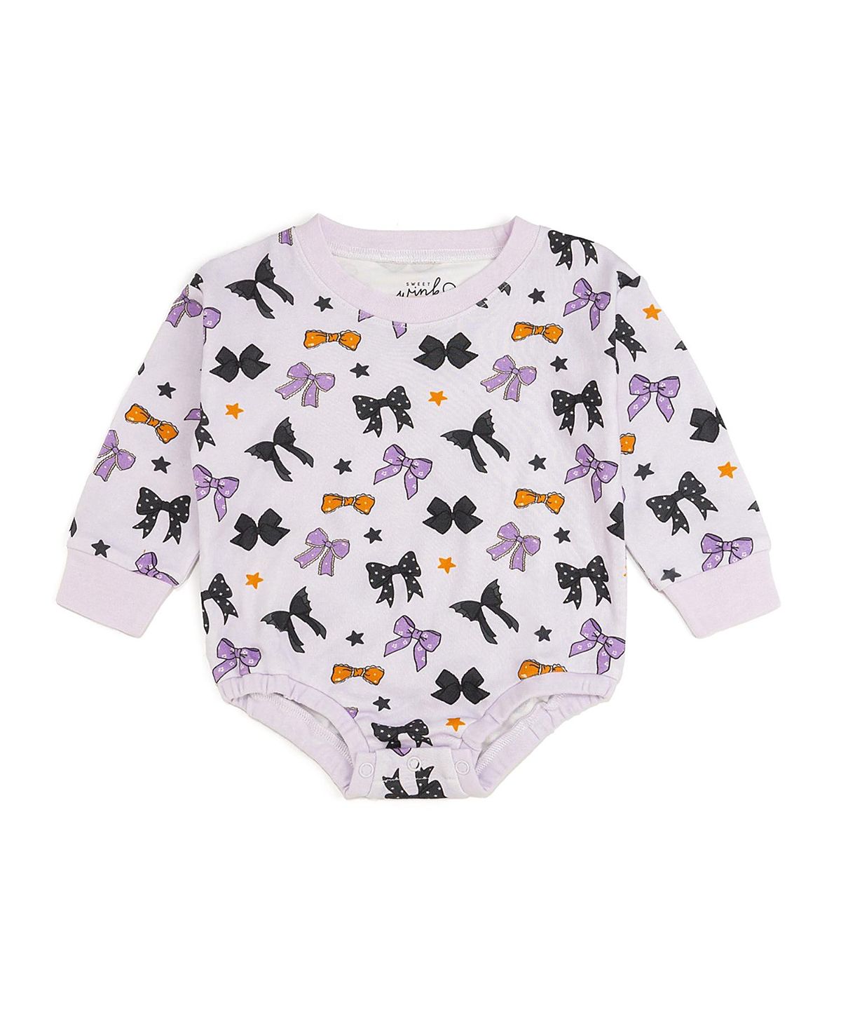 Sweet Wink Girls' Spooky Bows Halloween Long Sleeve Romper - Baby
