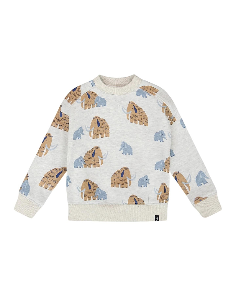 Deux Par Deux Long Sleeve Crew Neck Fleece Sweatshirt Mammoth In Multi