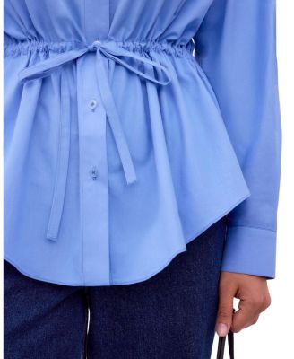 Stripe Long Sleeve Channel Waist Shirt