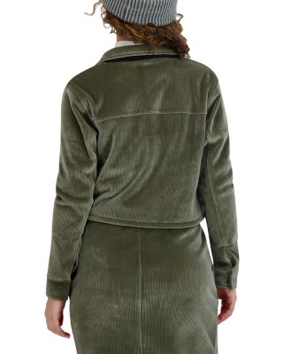 Rib Knit Velour Jacket 