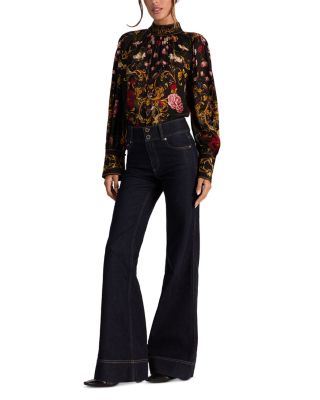 Marion Mock Neck Embellished Blouse