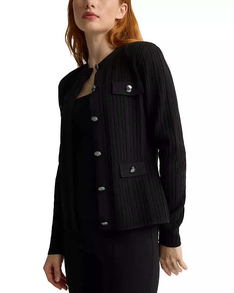 St. John Ribbed Cardigan Jacket