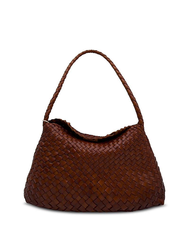 Dragon Diffusion Santa Maria Woven Leather Shoulder Bag In Brown