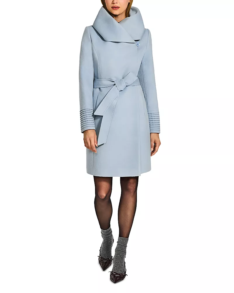 Sentaler Mid Length Hooded Wrap Coat