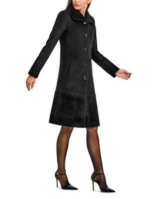 Boucl&eacute; Empire Waist A Line Coat