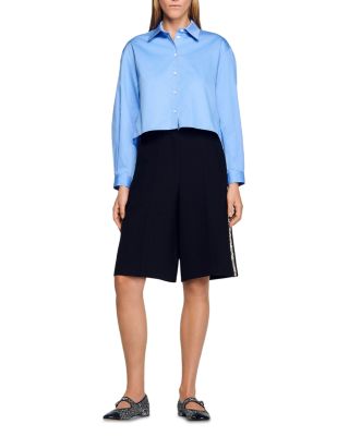 Bermuda Shorts with Rhinestone Band