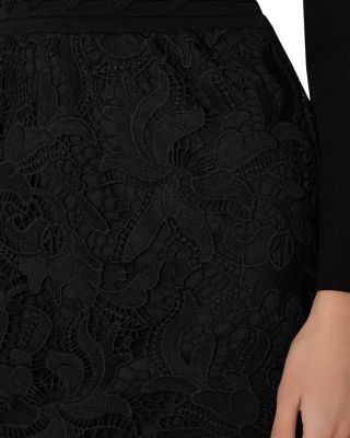 Katie Lace Combo Knit Mini Dress