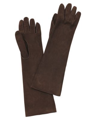 Long Slim Suede Gloves