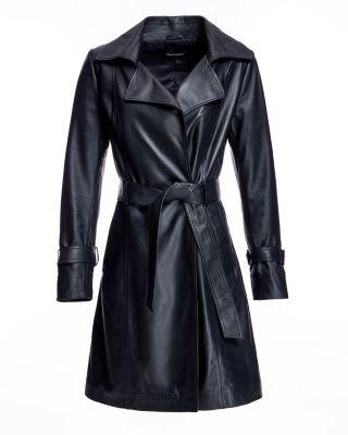 Leather Belted Trench Coat