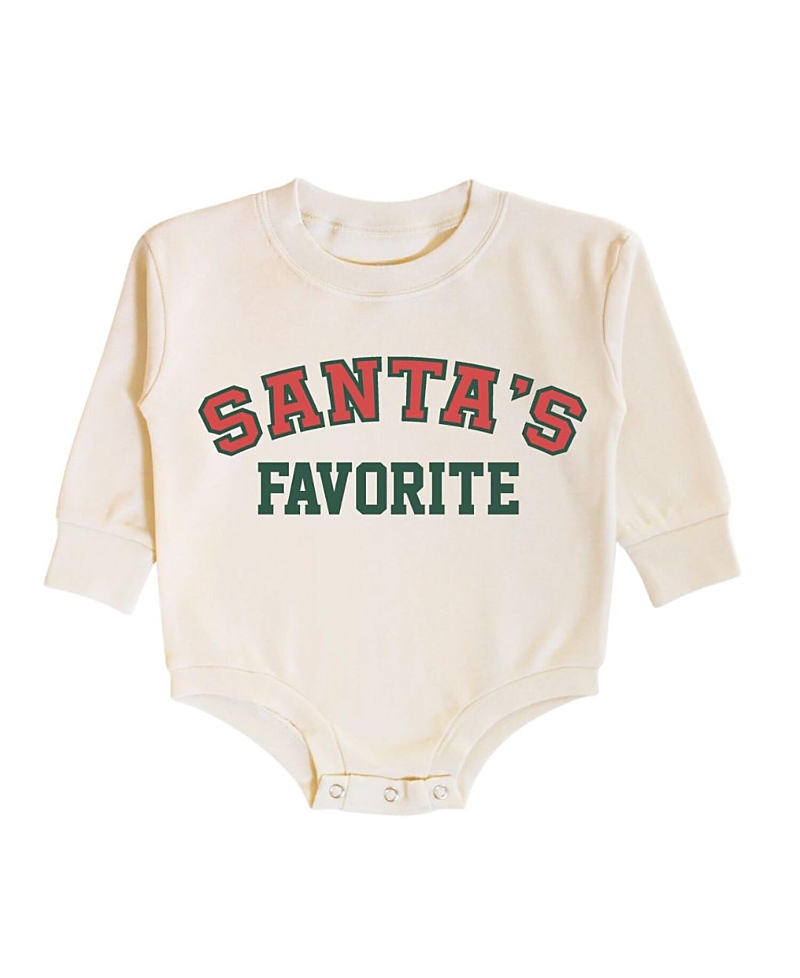Sweet Wink Boy's Santa's Favorite Christmas Long Sleeve Romper - Baby In Neutral