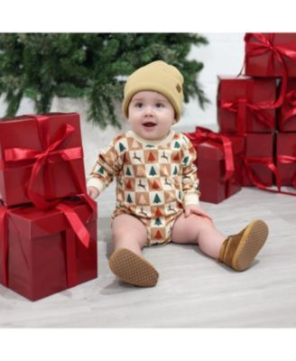 Boys' Cabin Christmas Long Sleeve Romper - Baby