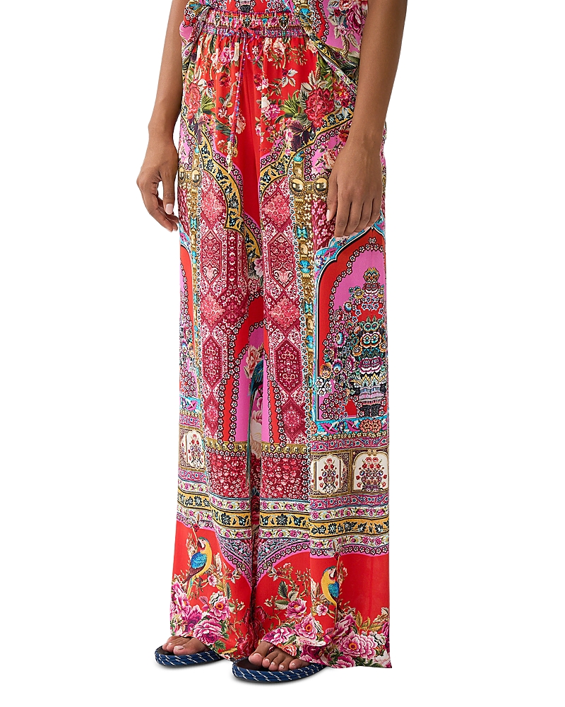 Camilla Silk Lounge Trousers In Multi