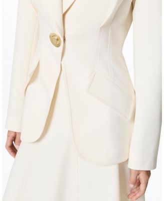 Gold Accent Padded Shoulder Jacket