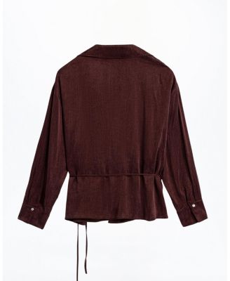 Logo Buckle Wrap Blouse