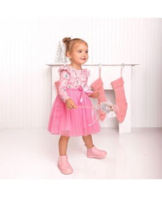  Girls&#39; Nutcracker Trellis Christmas Long Sleeve Tutu Dress - Little Kid