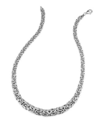  Sterling Silver Byzantine Artisan Graduated Necklace, 17"