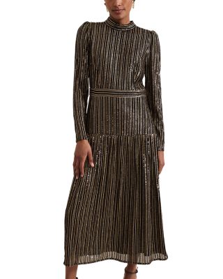 Gloria Sequin Stripe Midi Dress