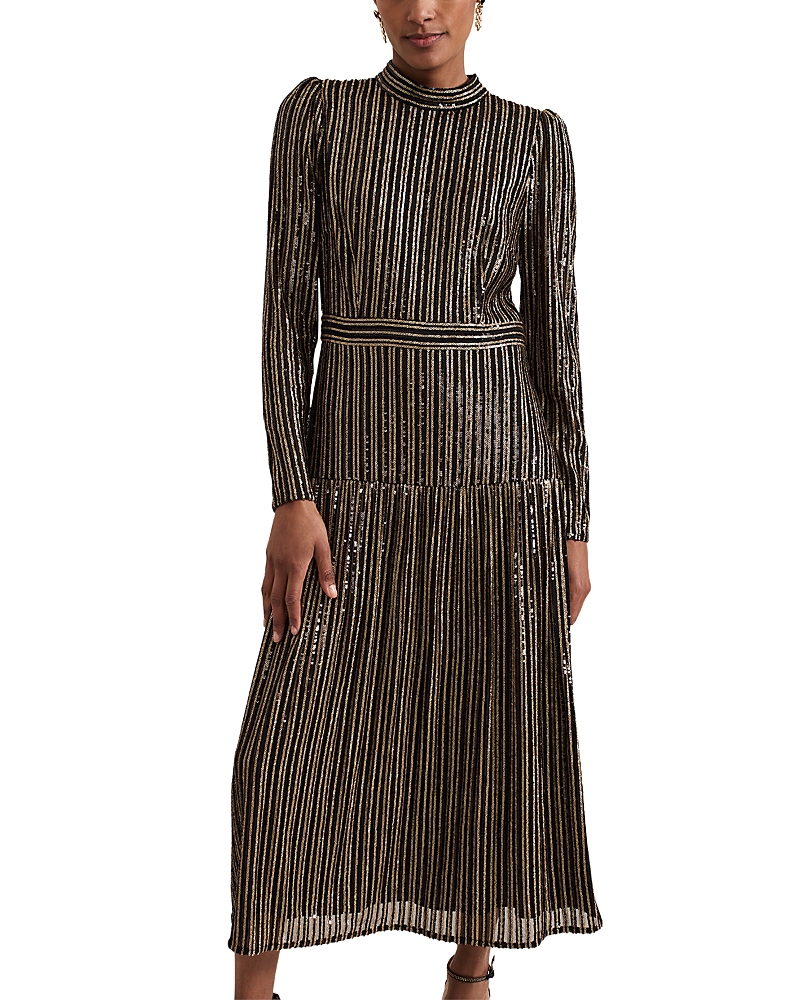 Phase Eight Gloria Sequin Stripe Midi Dress