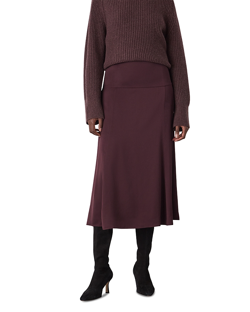 Whistles Midi Satin Bias Skirt