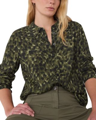 Animal Print Collared Shirt