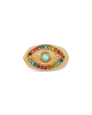 Signature Rainbow Evil Eye Cocktail Ring